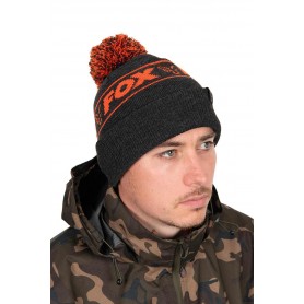 Bonnet Fox Collection Black & Orange Bobble Hat