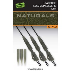 Montage Fox Naturals Leadcore Power Grip Lead Clip Leaders (par 3)