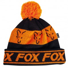 Bonnet Fox Black & Orange Lined Bobble