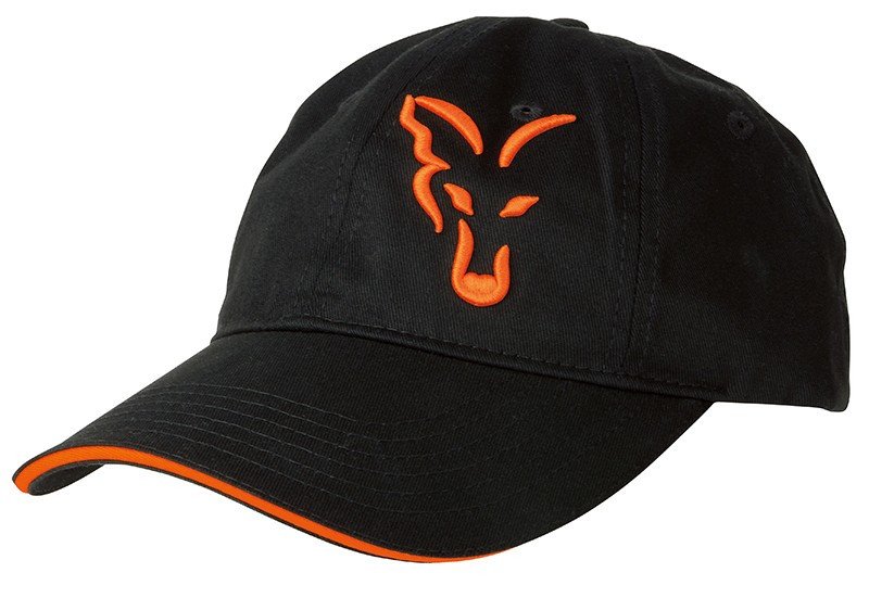 black and orange baseball cap