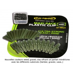 Maxi-Pack Plastic Clip plomb FUN FISHING weed