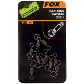 Emerillon Fox Edges à Anneau Taille 7 (par 10) Flexi Ring Swivel
