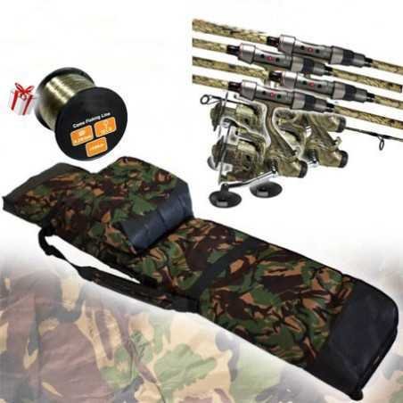 Pack Carptour/CarpOn CR-02 10' Camou CR6000 Camou (x4) & Fourreau Camou 10'